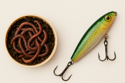 Live Bait vs. Artificial Lures – When to Use Each and Why Worms Are a Solid Choice