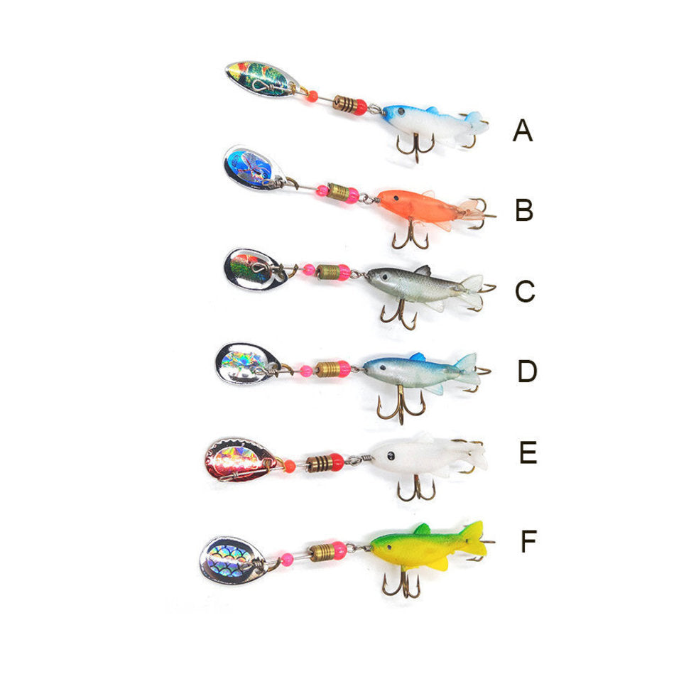 ProSeries Soft Shad 1/5oz Inline Spinner - Pattern: C | Realistic Swimbait and Flash Combo for Bass, Trout & Panfish
