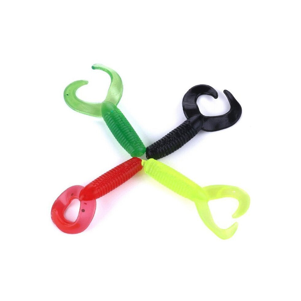 RubberBaits 1.4" Double Tail Grub Soft Bait (20 Pack) - Green | Ultra-Finesse Soft Plastics for Panfish, Crappie & Trout