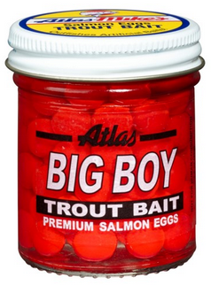 Atlas Big Boy Salmon Eggs - Red | Premium Bait for Catching Big Salmon & Trout