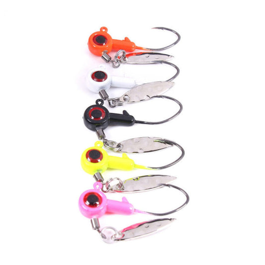 1/8oz Underspin Lead Jig Head (5 pack)- Orange | Flash & Versatility for Bass, Crappie & More