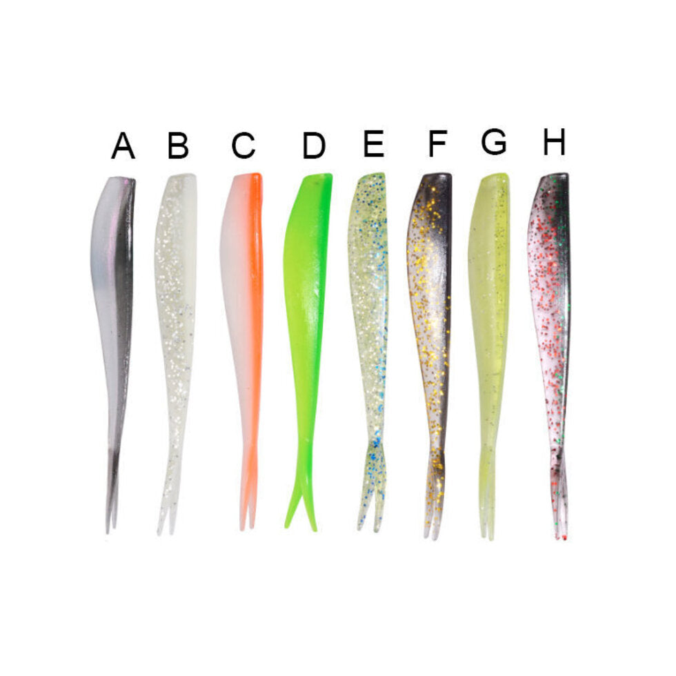 RubberBaits 2.8" Minnow Soft Jerk Bait (8 Pack) - Pattern: A | Realistic Soft Plastic for Finesse Fishing