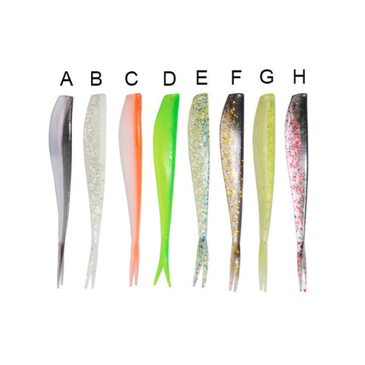 RubberBaits 2.8" Minnow Soft Jerk Bait (8 pack) - Pattern B | Realistic Soft Plastic for Finesse Fishing