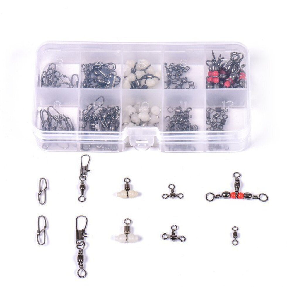 Stainless Steel Swivel & Snap Set of 100 | Durable, Rust-Resistant Terminal Tackle for Freshwater & Saltwater Fishing