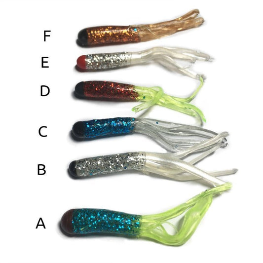 RubberBaits 2" Tube Soft Bait (20 pack) - Pattern C | Versatile Soft Plastic for Crappie, Bass & Panfish