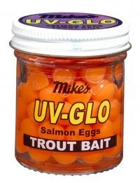 Mike's UV-GLO Salmon Eggs-Orange | High-Visibility Salmon Bait for Maximum Strikes